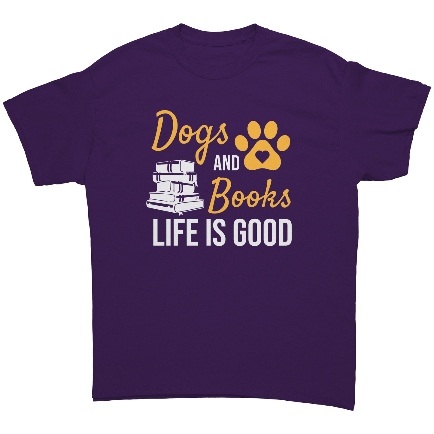 Dogs And Books Life Is Good T-Shirt
