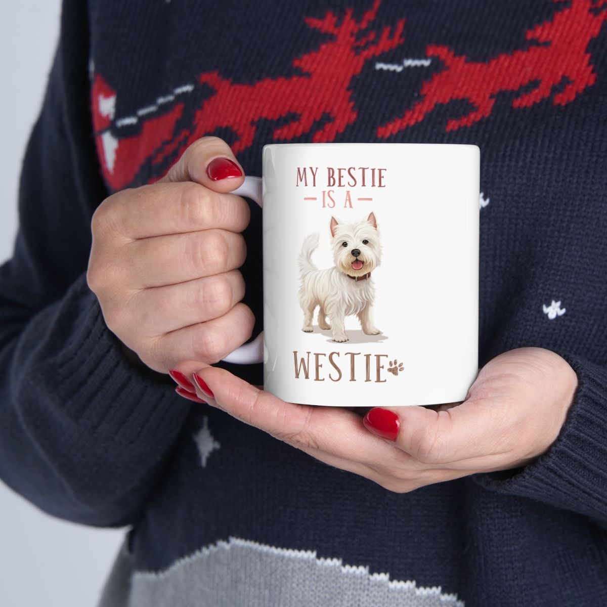 My Bestie Is A Westie White Ceramic Mug