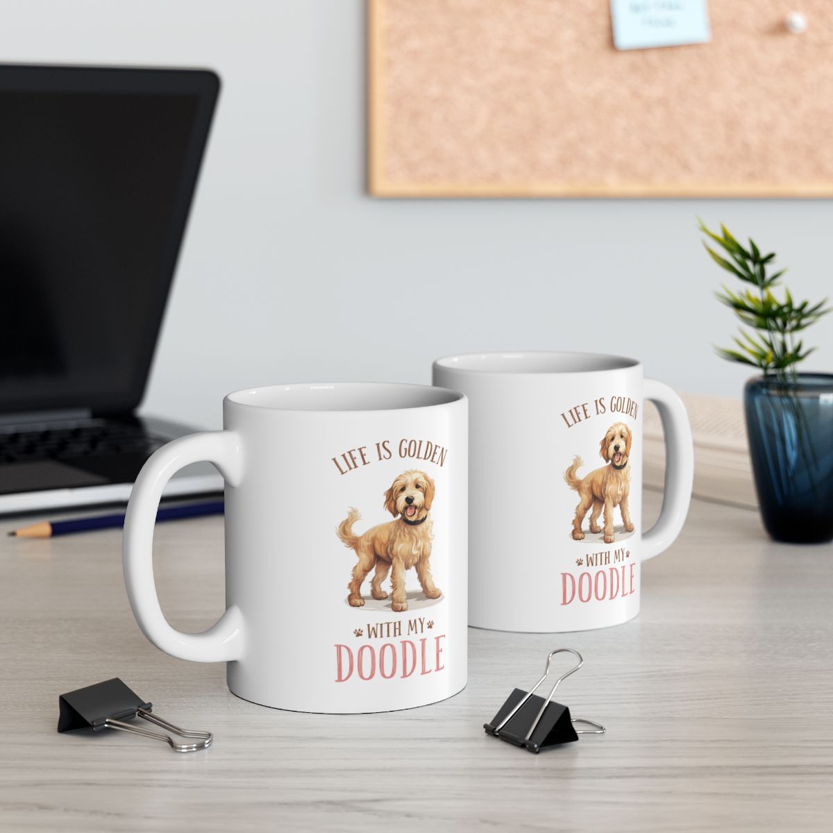 Life Is Golden With My Doodle White Ceramic Mug