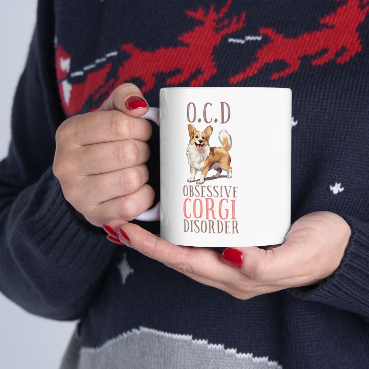 O.C.D. Obsessive Corgi Disorder White Ceramic Mug