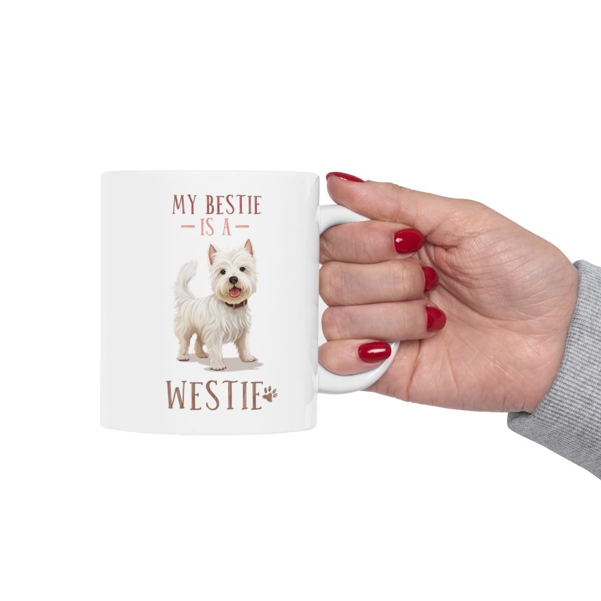 My Bestie Is A Westie White Ceramic Mug
