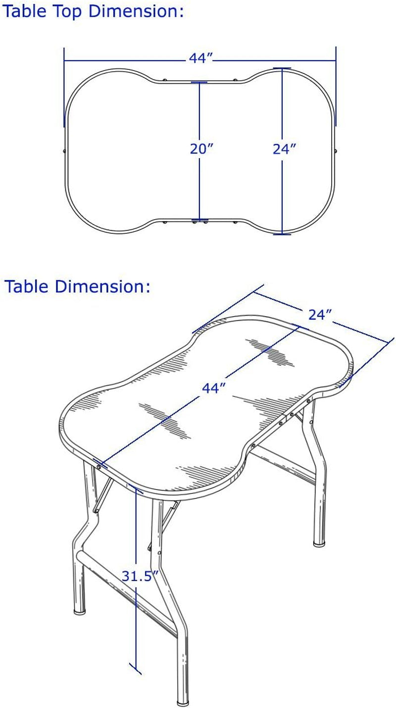 Flying Pig Pet Dog Cat Bone Pattern Rubber Surface Grooming Table with Arm/Noose (Black, 44" L X 24" W)
