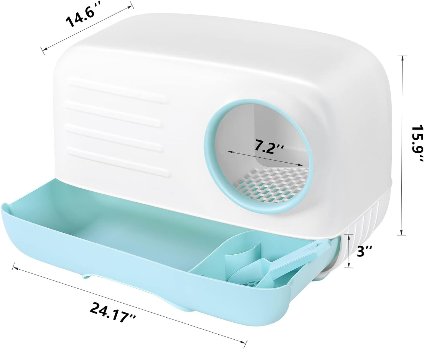 Woofigo Cat Litter Box,Fully Enclosed Litter Box Holds Odors,Prevents Urine and Litter Leakage,Assembly Free,Easy to Clean Stylish Litter Box Furniture with Pull-Out Litter Tray and Litter Scoop