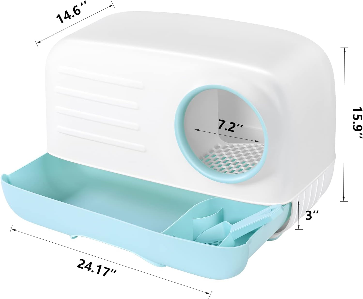Woofigo Cat Litter Box,Fully Enclosed Litter Box Holds Odors,Prevents Urine and Litter Leakage,Assembly Free,Easy to Clean Stylish Litter Box Furniture with Pull-Out Litter Tray and Litter Scoop