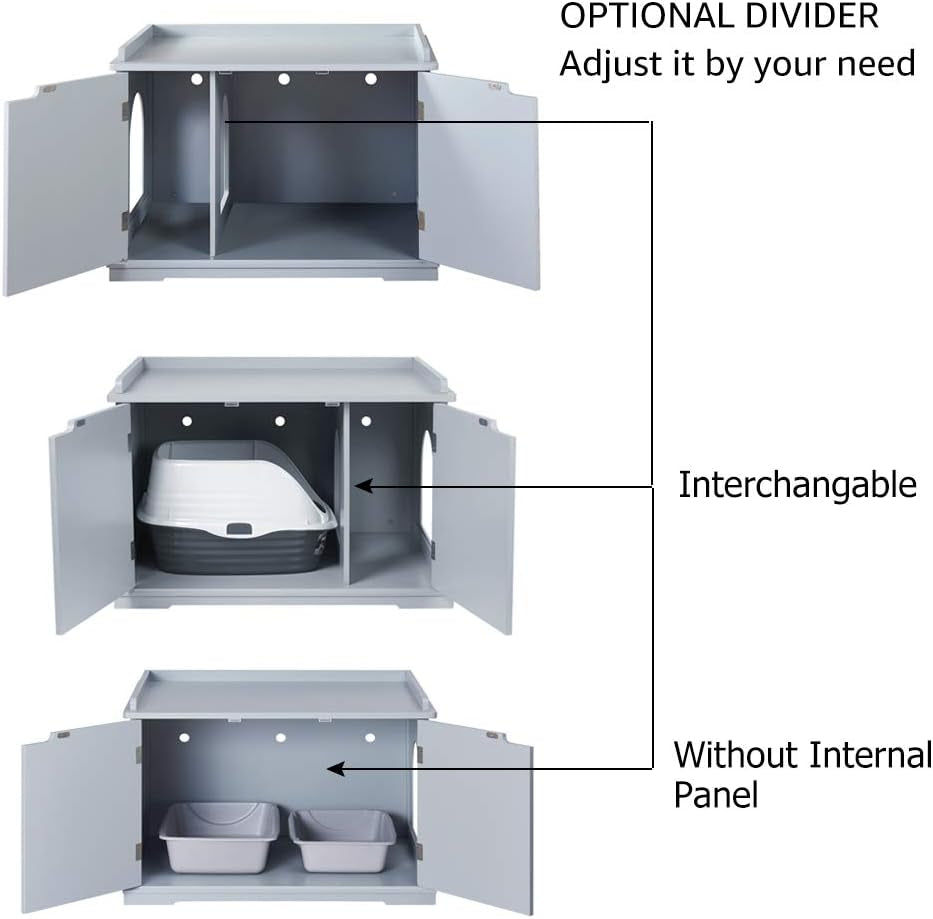 Cat Litter Box Enclosure Furniture, Hidden Litter Box Cover | Cat Washroom, Cabinet for Large Cat, Dog Proof Cat Litter Boxes, Hideaway Litter Box, Cat House