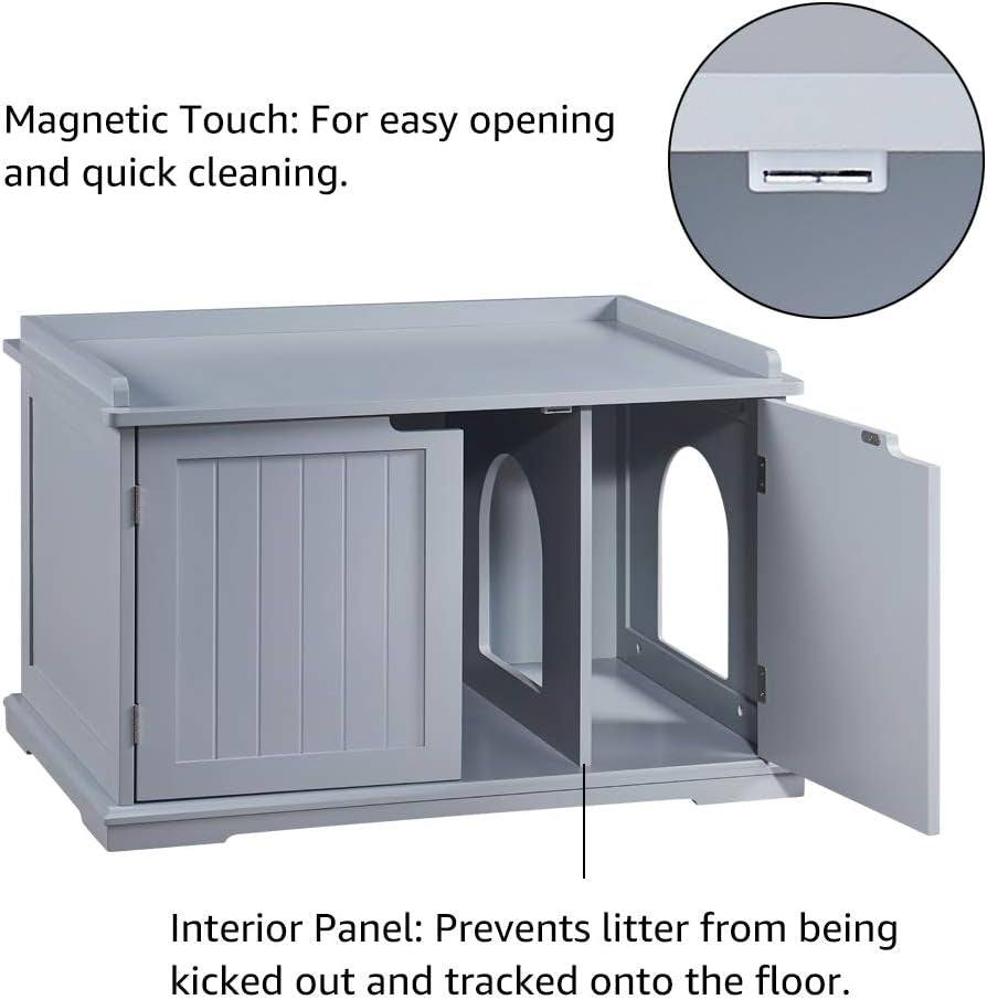 Cat Litter Box Enclosure Furniture, Hidden Litter Box Cover | Cat Washroom, Cabinet for Large Cat, Dog Proof Cat Litter Boxes, Hideaway Litter Box, Cat House