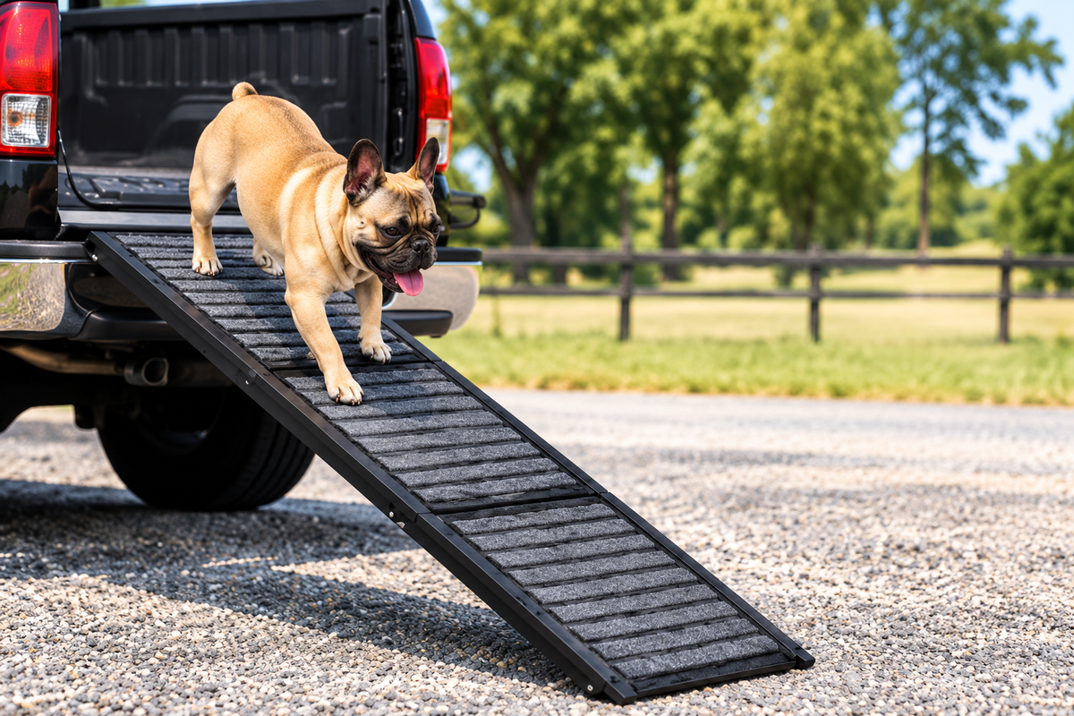 67" Foldable Dog Ramps for Large Dogs, Dog Car Ramp with Non-Slip Rug Surface, Pet Ramp Stairs Portable,Dog Steps for Medium & Large Dogs up to 220 LBS Get into a Car, SUV & Truck