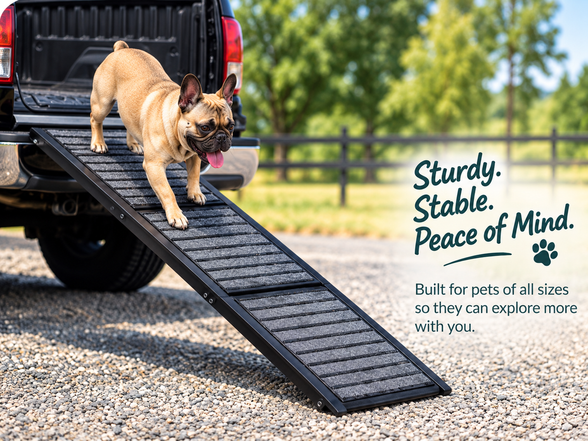 67" Foldable Dog Ramps for Large Dogs, Dog Car Ramp with Non-Slip Rug Surface, Pet Ramp Stairs Portable,Dog Steps for Medium & Large Dogs up to 220 LBS Get into a Car, SUV & Truck