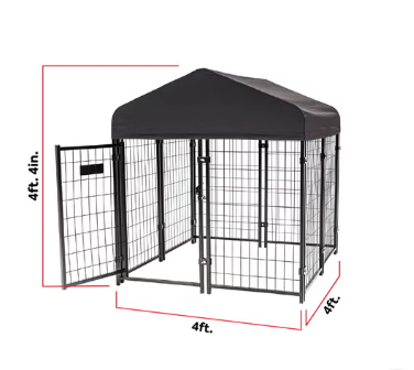 Dog Kennel 4'X4' with Privacy Screen