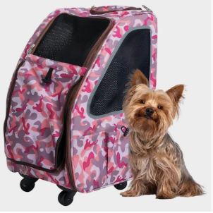 5-In-1 Complete Travel System pet Carrier and pet Stroller - Pink Camo (Army Camo)