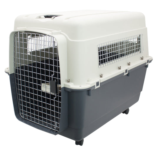 Airline Approved Plastic Dog Kennel with Wheels, Xx-Large