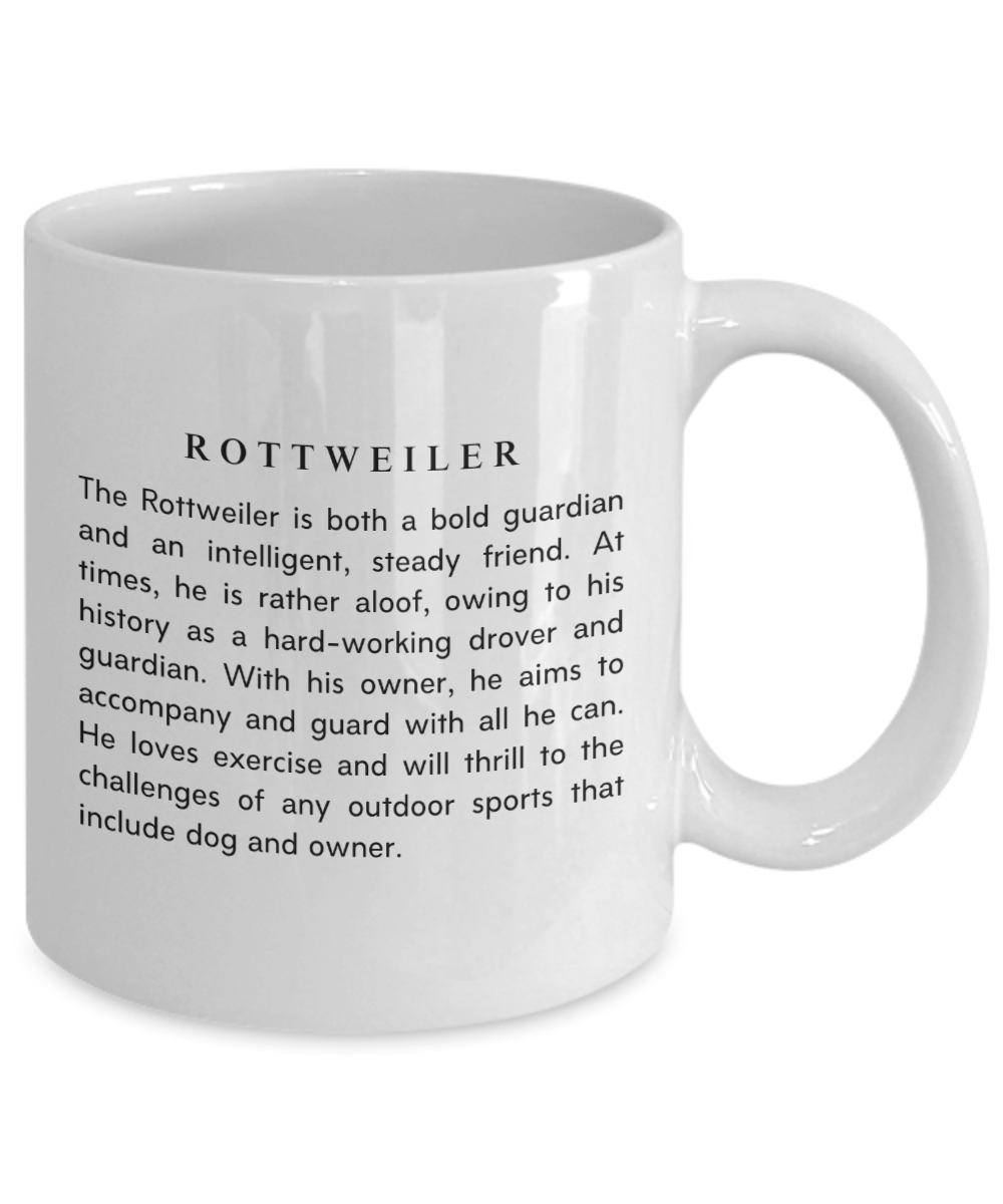 Rottweiler White Ceramic Mug 11oz and 15oz