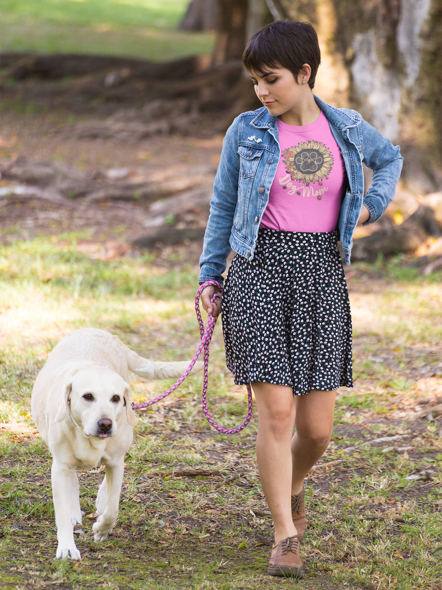 Dog Mom Flower Paw T-Shirt