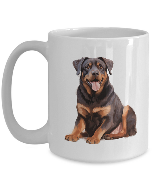 Rottweiler 15oz White Ceramic Mug