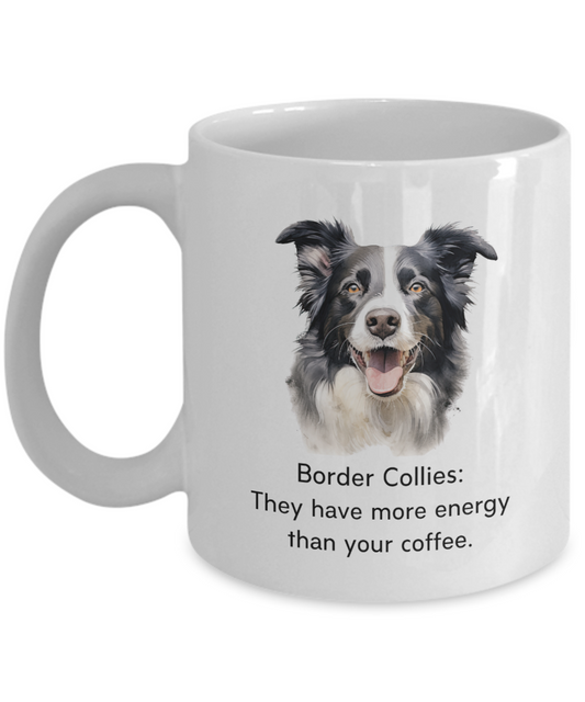 Border Collie White Ceramic Mug 11oz