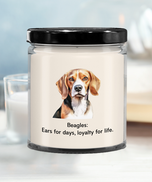 Vanilla Soy Candle Jar with Lid - Beagle Dog