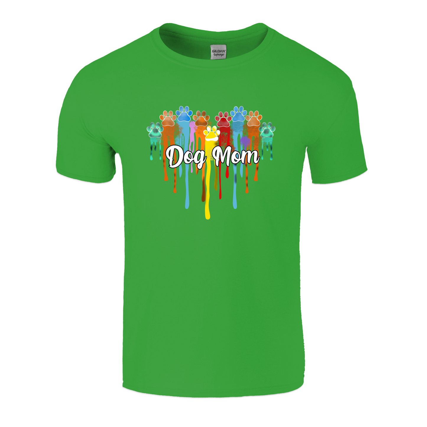 Dog Mom Multi-Colored Paws T-Shirt