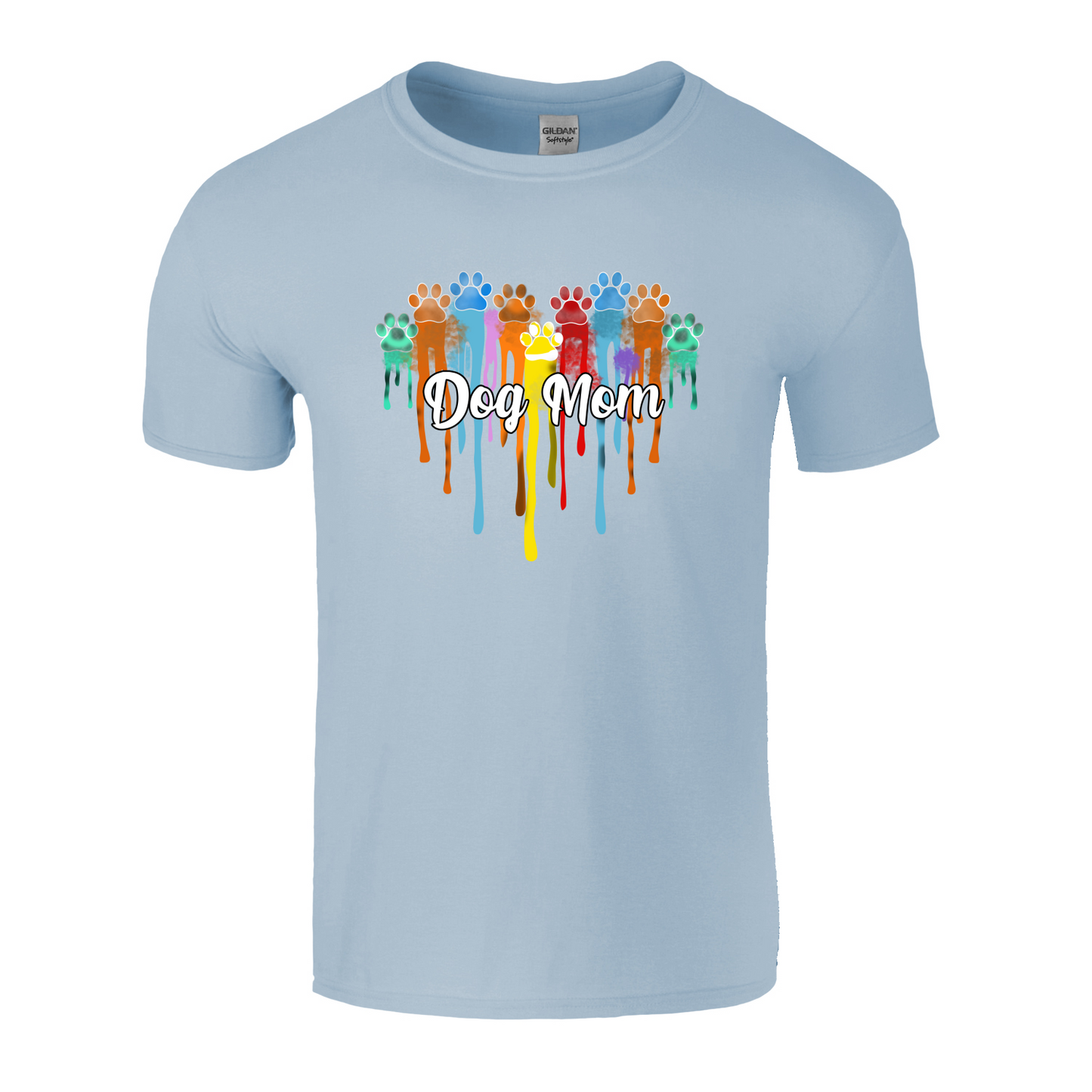 Dog Mom Multi-Colored Paws T-Shirt