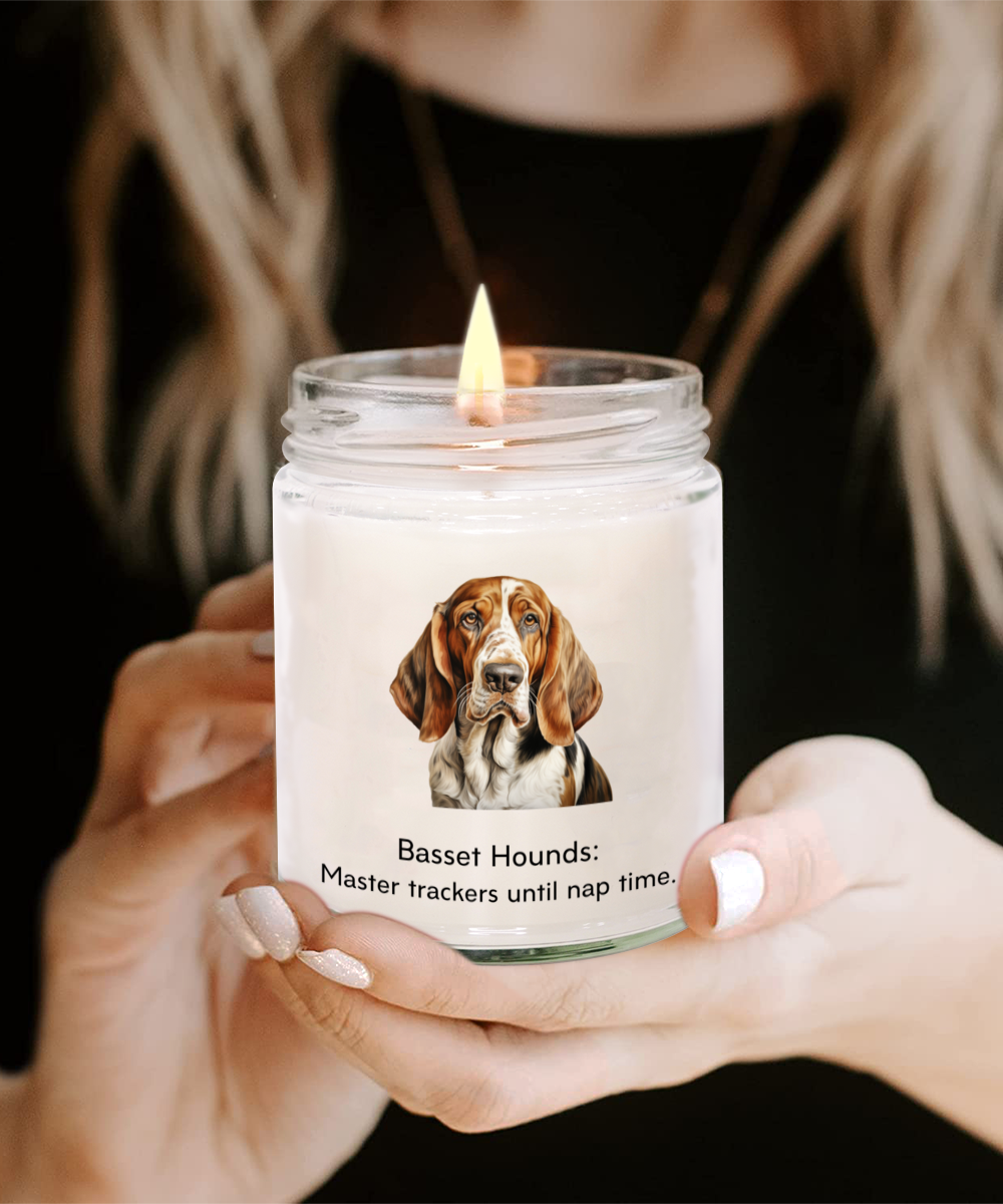 Vanilla Soy Candle Jar with Lid - Basset Hound Dog