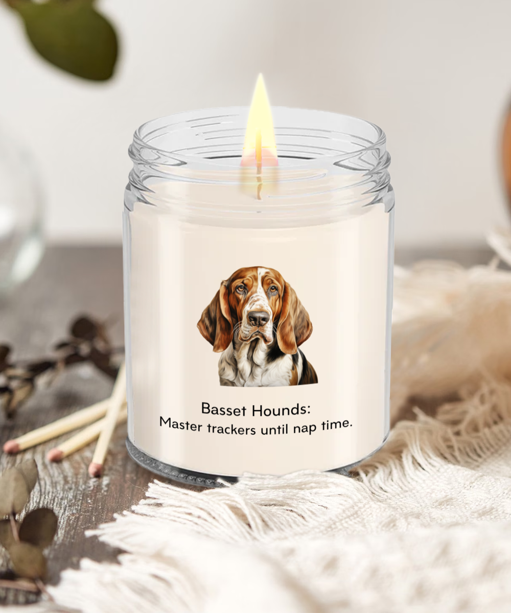 Vanilla Soy Candle Jar with Lid - Basset Hound Dog