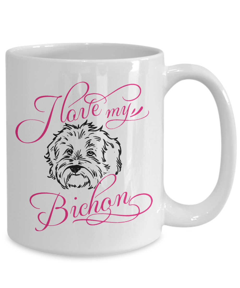 I Love My Bichon 15 oz Ceramic Mug