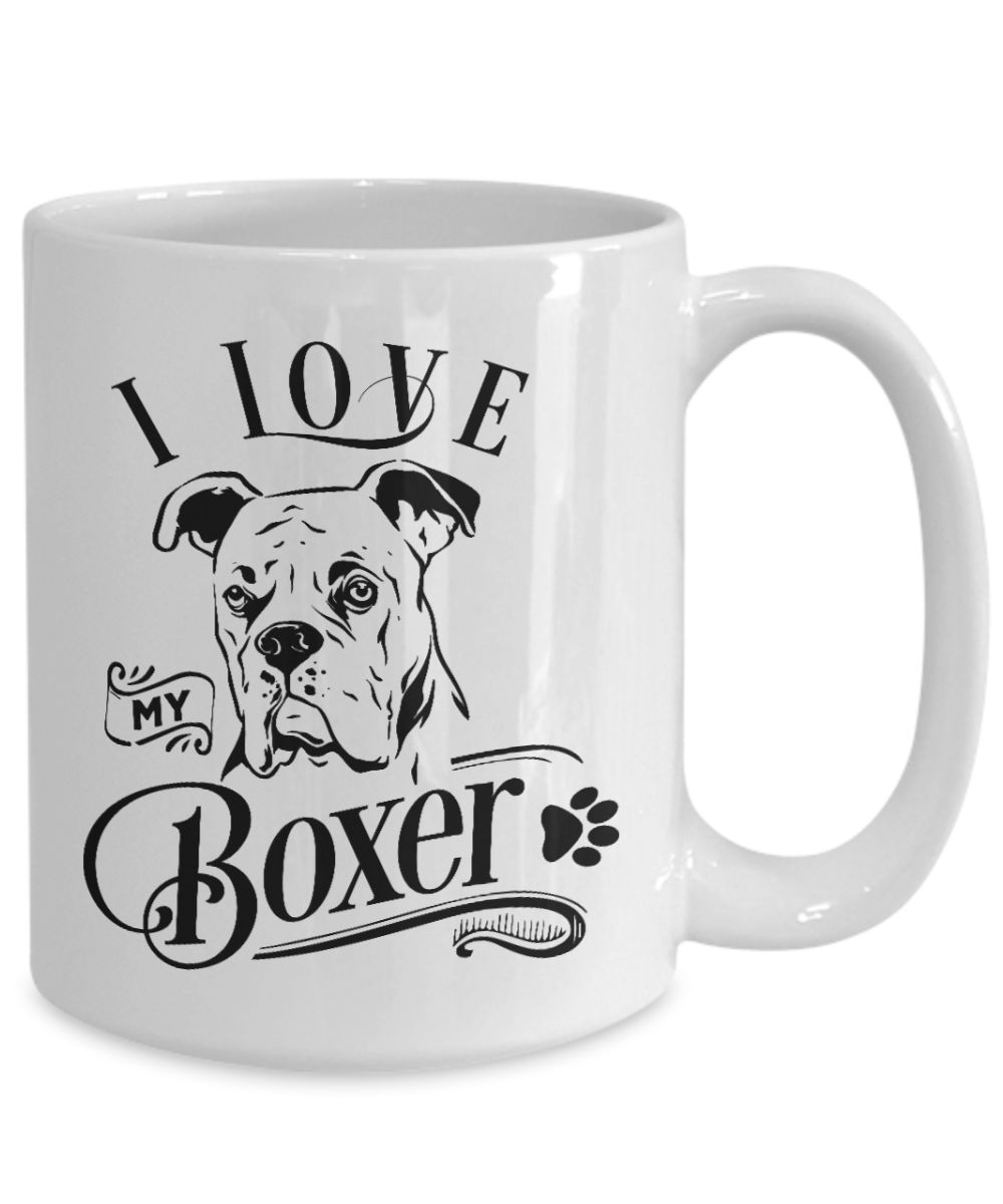 I Love My Boxer 15 oz Ceramic Mug