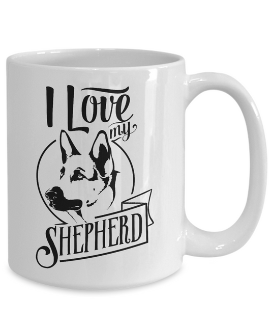 I Love My German Shepherd 15 oz Ceramic Mug