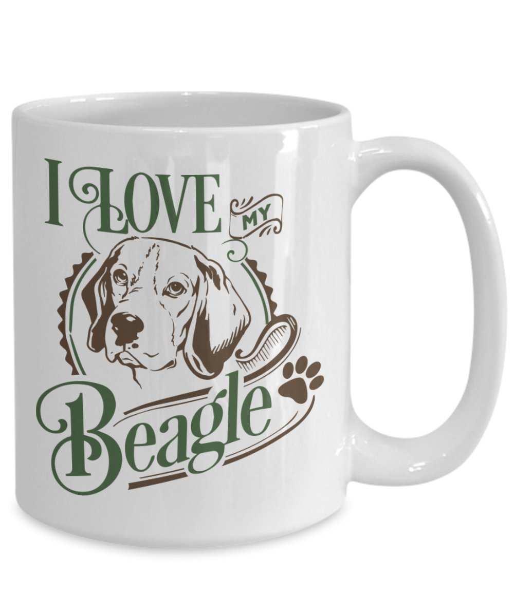 I Love My Beagle 15 oz Ceramic Mug