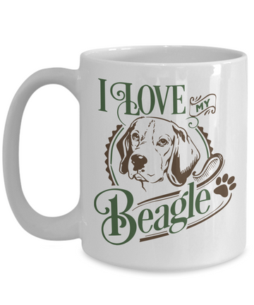 I Love My Beagle 15 oz Ceramic Mug
