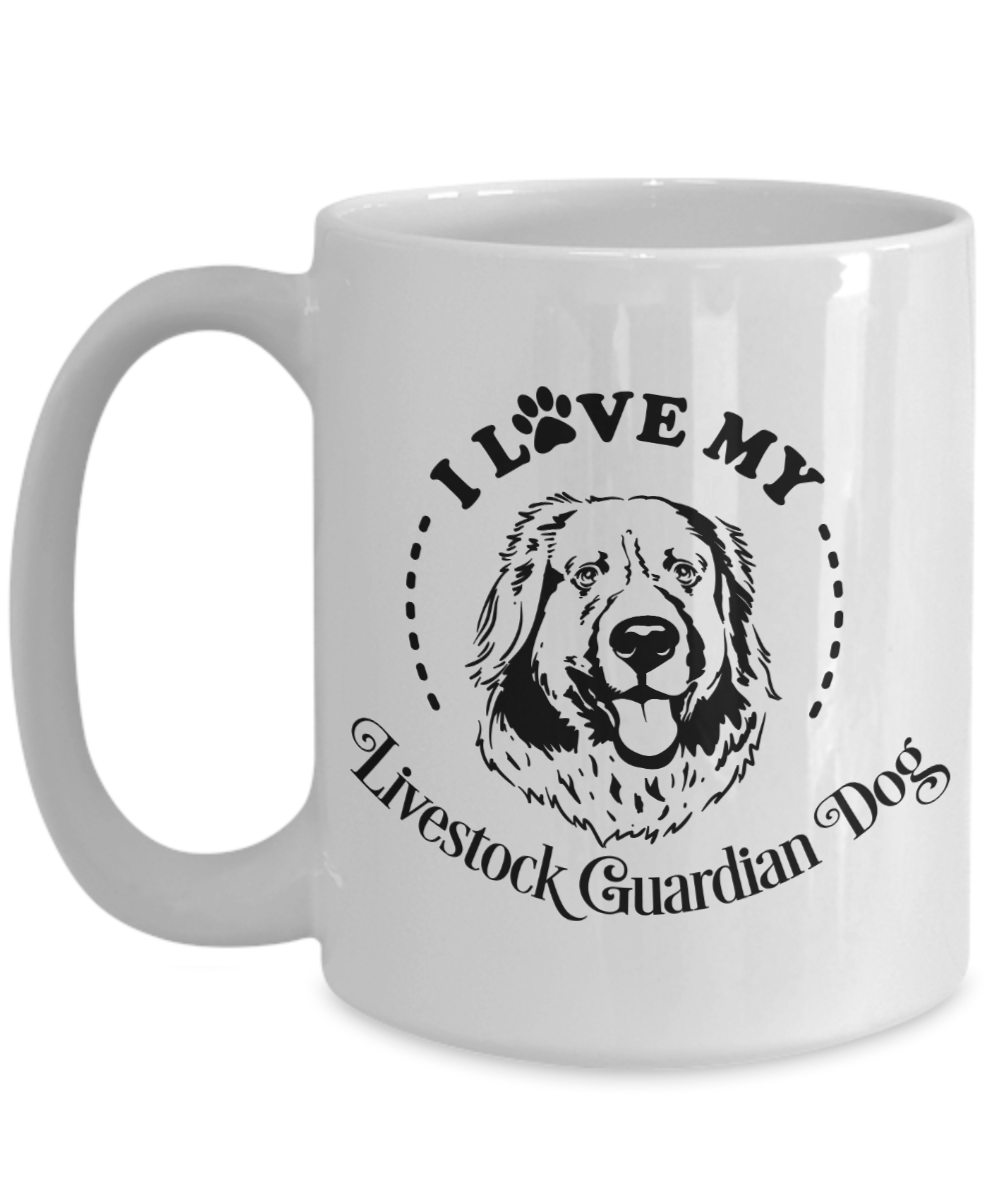 I Love My Livestock Guardian Dog 15 oz Ceramic Mug