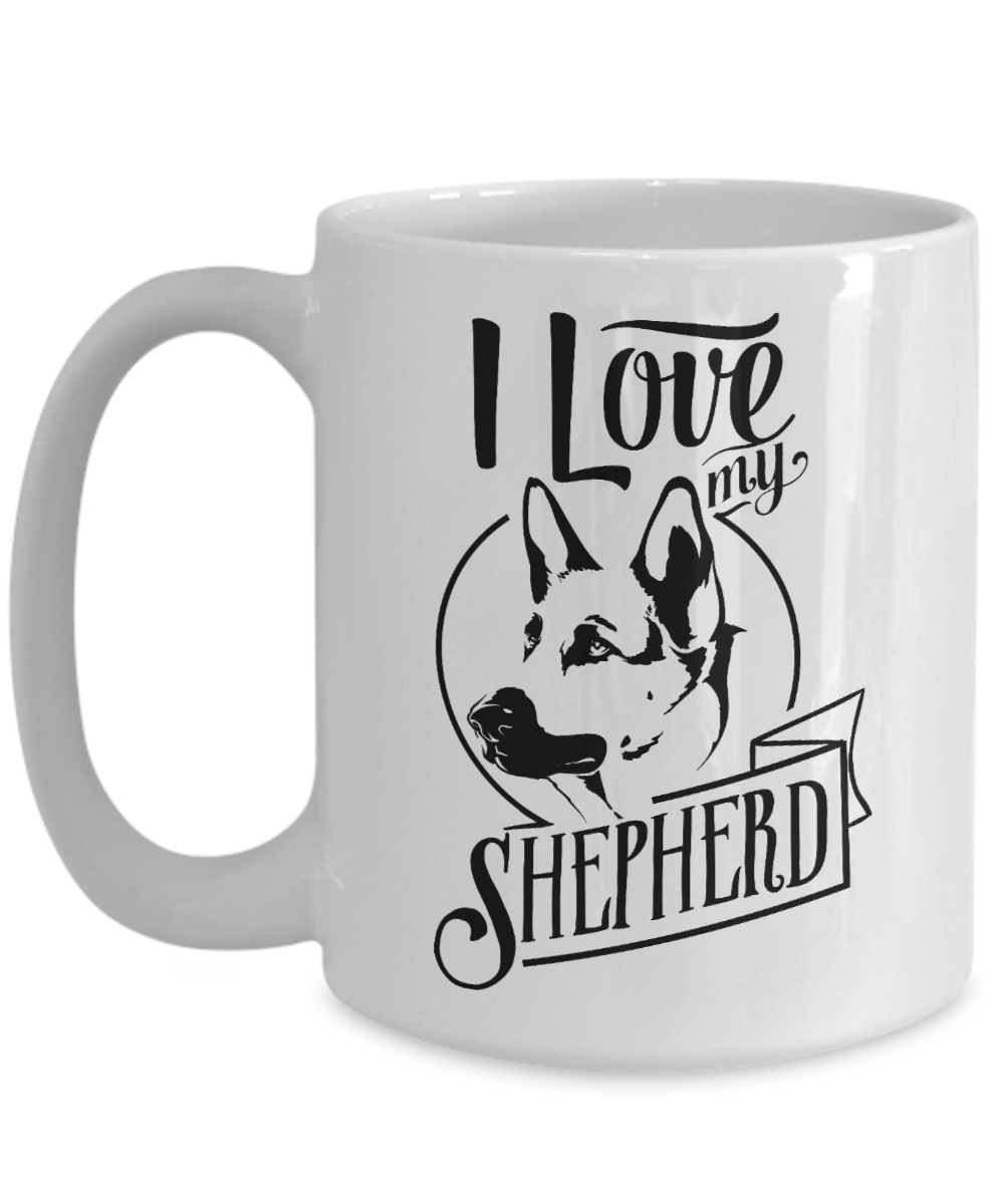 I Love My German Shepherd 15 oz Ceramic Mug