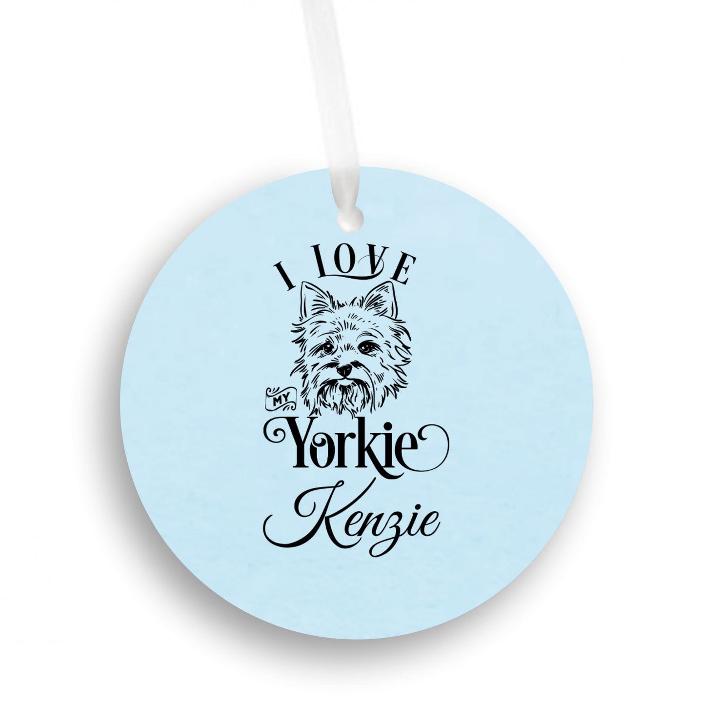 I Love My Yorkie - Personalized Car Hanging Ornament